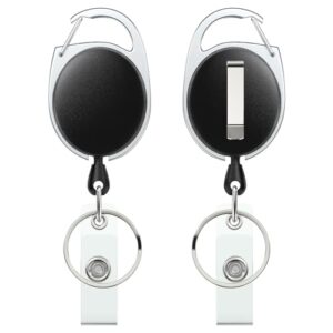 Uniclife 2 Pack Retractable Badge Reel for Badge Holder Heavy Duty Retractable…