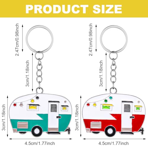 Grevosea 2 Pack Camper Keychain, Happy RV Camper Keyring Camper Accessories for… - Image 2