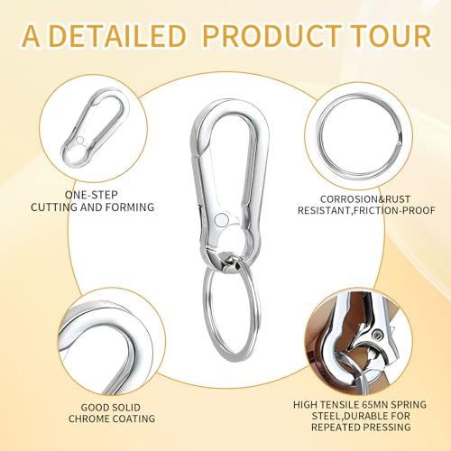 WIVBRNK 4 Pack Keychain, Metal Key Chain, Sturdy Key Ring, Key Rings… - Image 2