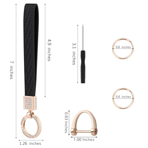 Narsikar Leather Wristlet Keychain for Women, Keychain Wristlet Car Key Chain with… - Image 2