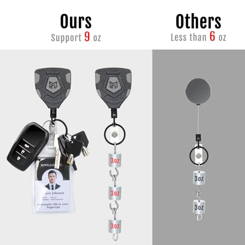 MNGARISTA Heavy Duty Retractable Keychain with Belt Clip, ID Badge Reel Key… - Image 4