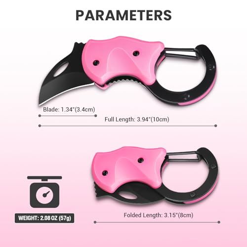 FUNBRO Pink Keychain Knife Gifts for Mom Mothers day, Cute Box Cutter… - Image 7