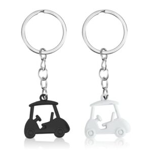 Mikovivi 2pcs Golf Cart Keychains, Zinc Alloy Pendant Golf Style Keyring Unisex…