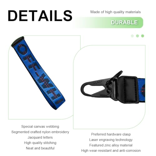 DXNQ Car Keychain, Fabric Keychain Wrist Lanyard, Key Ring for Cars Keys… - Image 3