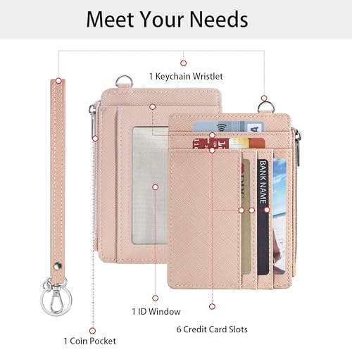 SEAVILIA Small Wallet for Women Slim Wristlet Keychain Wallets RFID Credit Card… - Image 2