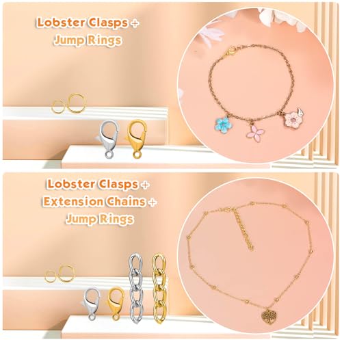 PAXCOO 990PCS Keychain Making Kit, Keychain Craft Supplies Including Key Chain Hooks,… - Image 5