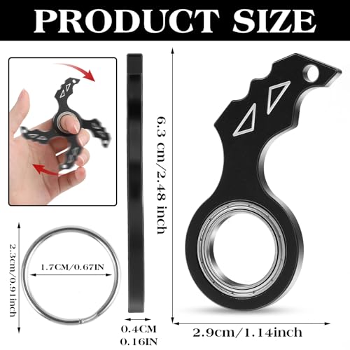 Tyqour Spinner Keychain Fidget Keychain for Adults Portable Keyring Spinner Toy for… - Image 2