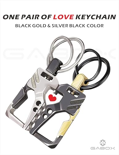 GABOX 2Pcs Keychain EDC Keyring Bottle Opener Auto Car Key Holder Tactical… - Image 2