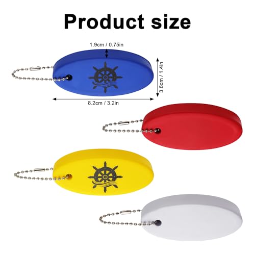 XIHIRCD 4pcs Boat Key Floating Keychain, Float Boating Key chain Foam PU… - Image 2