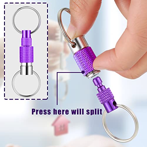 Funrous 10 Packs Detachable Keychain Quick Release Pull Apart Key Ring with… - Image 3