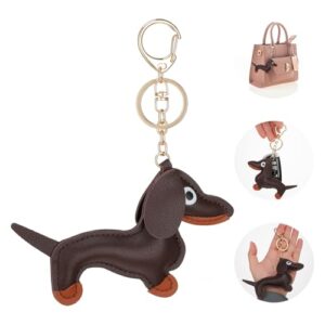 Giantree Leather Dachshund Keychain, Dachshund Keychain Bag Pendant Key Chain Fashion Cute…