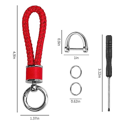 Tukellen Leather Weave Keychain Suit for car Keychain Keyring Present Woman ,with… - Image 5