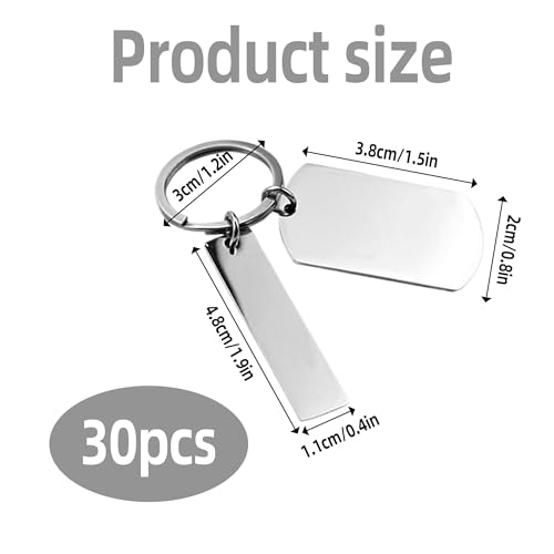 30 Pcs Personalized Engravable Keychains - Image 2