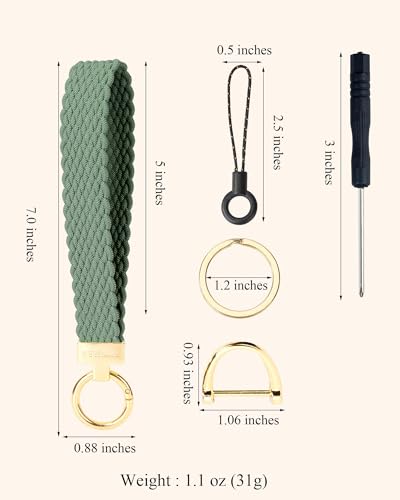 WEESMILE Keychain Wristlet, Stretchy Key Chain for Car Keys with 2 Keyrings… - Image 5