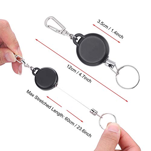 Retractable Keychains Badge Reel Holder, Extendable Keychain, Stainless Steel Retractable Keyring Key… - Image 7