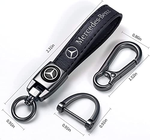 Genuine Leather Car Key Chain for Mercedes Benz AMG A - Image 5