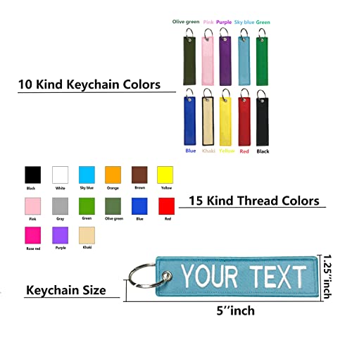 mvcen Personalized Keychain, Embroidery Keychain Double Side Custom Key Tag Customized Key… - Image 6