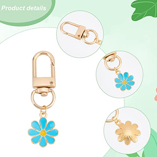 PH PandaHall 24pcs Flower Keychain, Daisy Enameled Charms Aesthetic Keychain Car Key… - Image 5