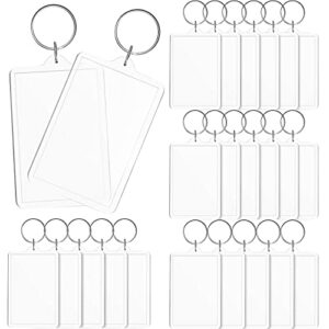 Inbagi 12 pieces Picture Photo Frame Keychain Clear Rectangle Acrylic Keychain Blanks…