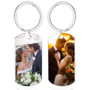 XINYIMAI Custom Keychain, Personalized Keychain with Photo Text, Customized Double