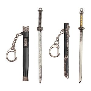 Opexicos 2Pcs Ancient Famous Sword Metal Weapon Key Chain Pendant