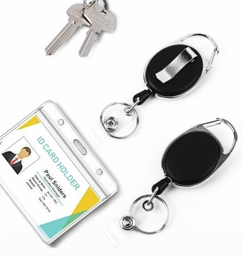 Diateklity 20 Pack Retractable Badge Holder with Carabiner Reel Clip, Badge Reel… - Image 6
