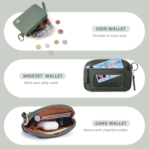 POIUGOYA Nylon Wristlet Wallets, Dual Pouch Keychain Wristlet Wallet, RFID Small Wallet… - Image 4