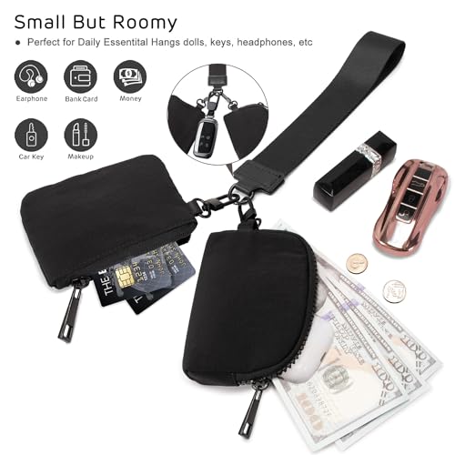 Viverte Mini Zip Around Keychain Wristlet Wallets Small Portable Dual Pounch Wristlet… - Image 4