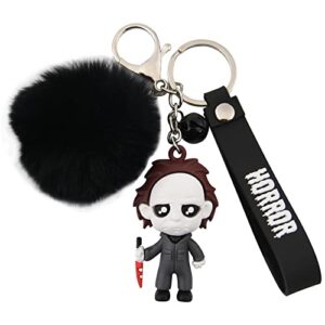 CEMMY XU Women Men Halloween Keychain Horror Movie Keychains Small Bell for…