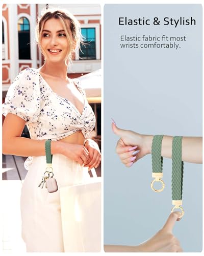 WEESMILE Keychain Wristlet, Stretchy Key Chain for Car Keys with 2 Keyrings… - Image 3