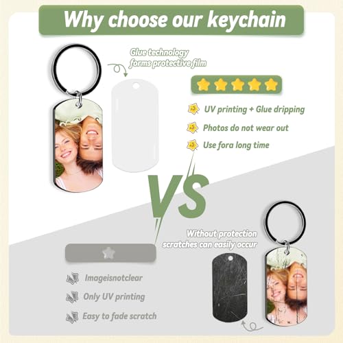RSQGT Custom Keychain Double Sided Personalized Picture Text Keychains Engraving Photo Key… - Image 3