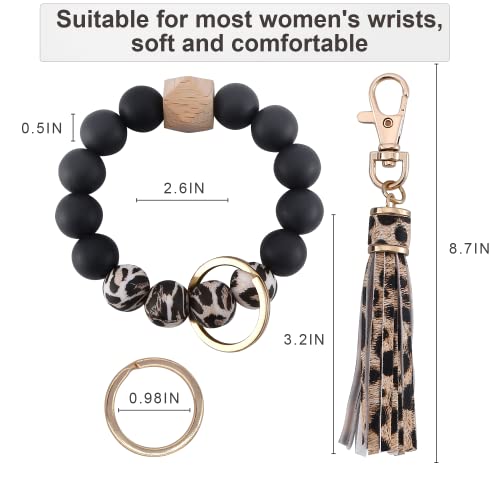 Pusunas Key Chains Women for Car Key Ring Bracelet,Keychain Wristlet,Silicone Beaded Bangle… - Image 3