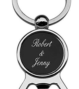 GIFTS INFINITY Personalized Key Chains/Key Ring Free Laser Engraving. (Round Bottle Opener…
