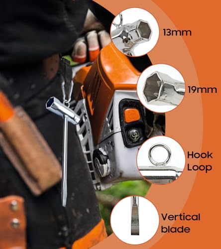 OSROENE Chainsaw Wrench, 2 Pack Chainsaw Tool Chain Saw Scrench with Hook,… - Image 4