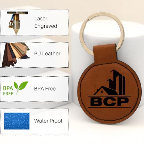 Custom logo leather keychain, Promotional items with your logo, Realtor supplies, Realtor… - Image 2