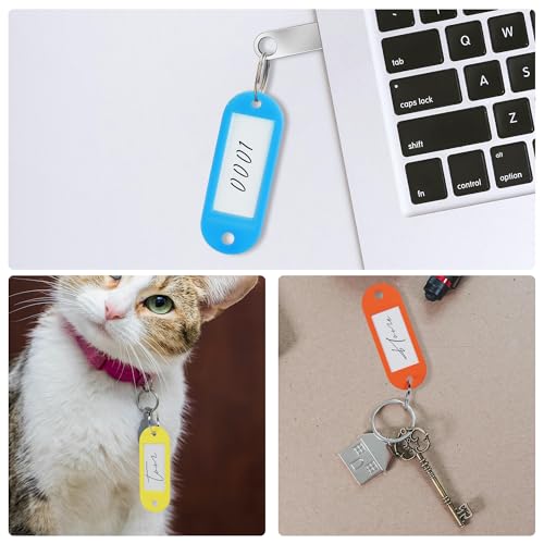Teskyer 56 Pack Plastic Key Tags with Key Chain Ring, Writeable Key… - Image 5