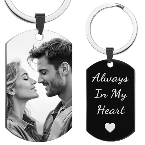 Queenberry Custom Keychain with Picture Personalized Photo Keychain Gift for Wedding Gift…