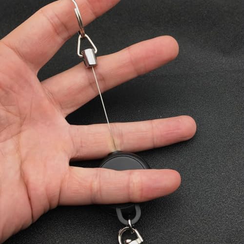 Retractable Keychains Badge Reel Holder, Extendable Keychain, Stainless Steel Retractable Keyring Key… - Image 3