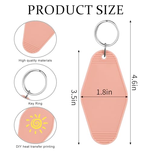 LOTMER 40 PCS Hotel Keychain Blank with Key Rings, 20 Colors Plastic… - Image 3
