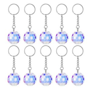 Grevosea Disco Ball Keychain, 10 Pieces Mini Disco Balls Keychains Bulk Keyring…