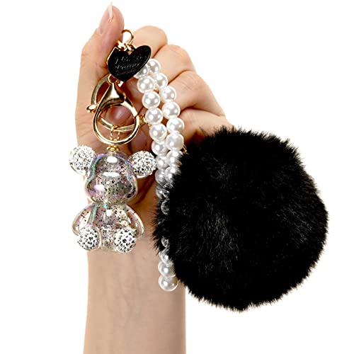 YOU WIZV Teddy Bear Keychain, Cute Bling Keychains for Women and Puff… - Image 6