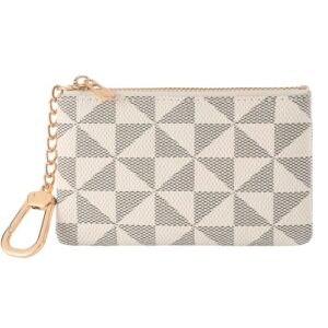 FOUSIVOU Leather Coin Purse for Women with KeyChain Small Zipper Change Purse…