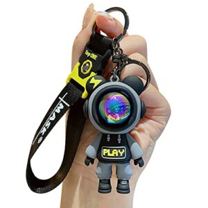 HSYHERE Boys Girls Creative Cool Stylish Astronaut Standing Bear Keychain Key Ring,…