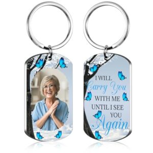 Personalized Memorial Keychain with Picture Bereavement Gift Ideas for Women Men Customized…