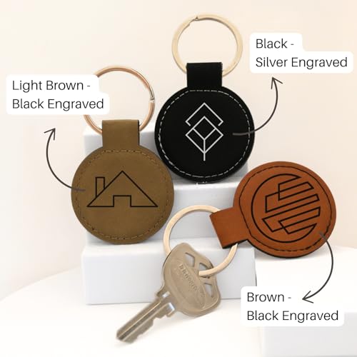 Custom logo leather keychain, Promotional items with your logo, Realtor supplies, Realtor… - Image 4