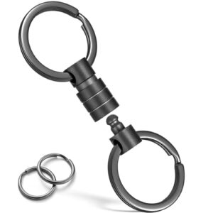 FEGVE Titanium Quick Release Keychain, Small Detachable Swivel Keychain Accessories with 4…