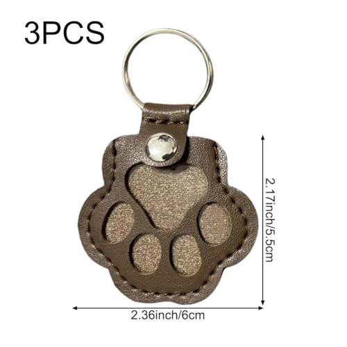 hzzsbu 3 Pcs Pet Hair Storage Keychain, Cat Paw Shaped Keychain, Pet… - Image 2