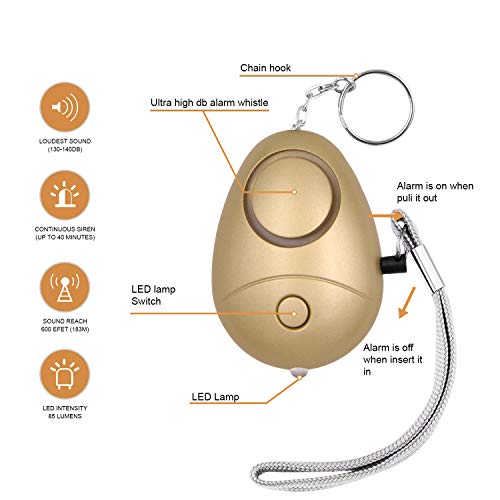 KOSIN Safe Sound Personal Alarm, 6 Pack 140DB Personal Security Alarm Keychain… - Image 3