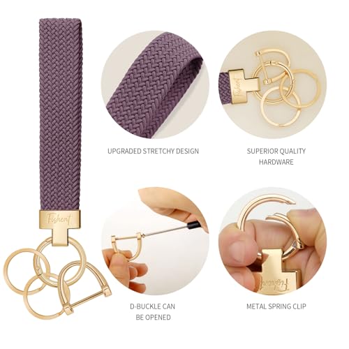 Fishent Stretchy Wristlet Keychain, Cute Key Chain, Woven Wrist Lanyard for Car… - Image 5