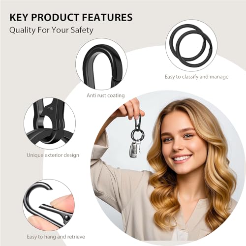 DMENER 4PCS Metal Keychain Clip Hook Keychain Keyring Key Chain Ring Clip… - Image 2